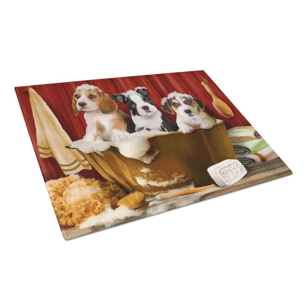 Beagle Cutting Board Tempered Glass 8" x 10" 