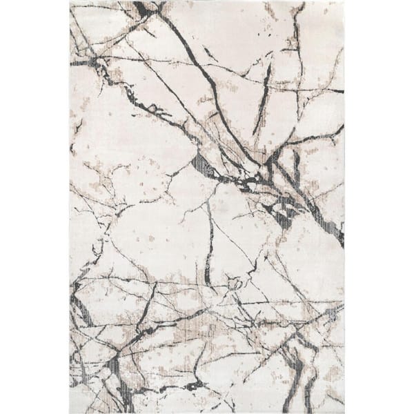 nuLOOM Claire Abstract Marble Beige 8 ft. x 10 ft. Area Rug