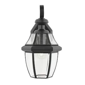 Highstone 1-Light Medium Matte Black Hardwired Outdoor Coach Light Sconce