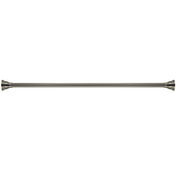 Kingston Brass Edenscape Americana 72 in. Tension Shower Rod with Decorative Flange in Brushed Nickel
