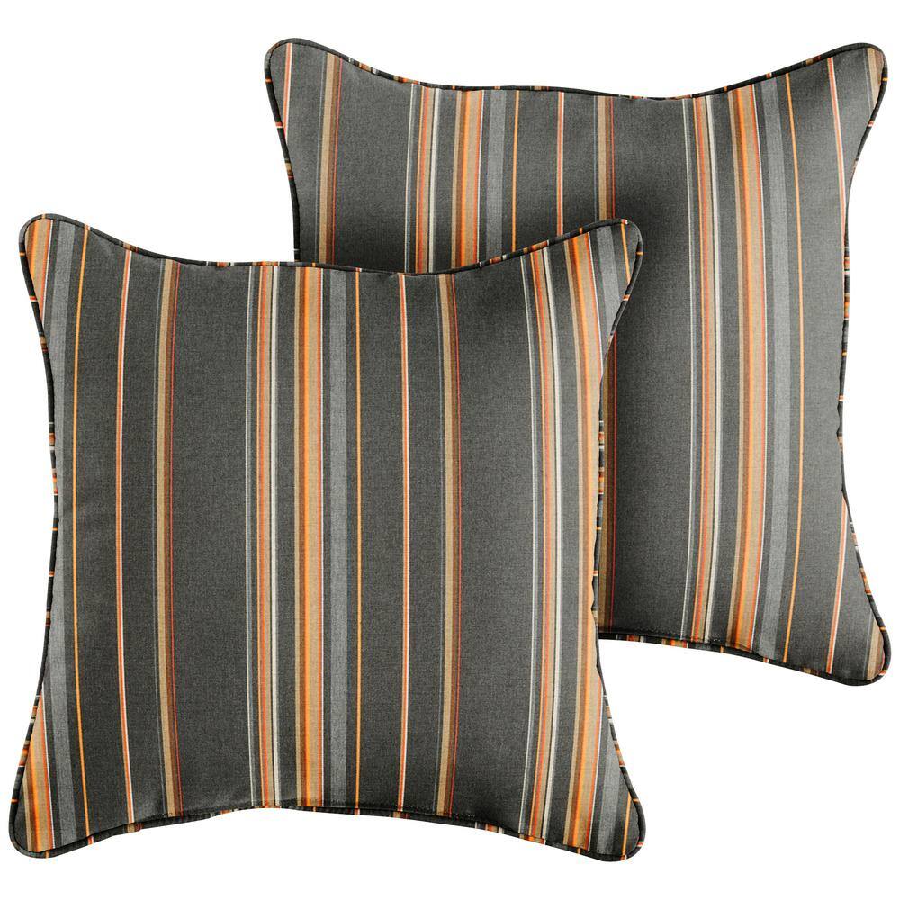 Sunbrella Stanton Greystone Outdoor Corded Throw Pillows (2-Pack)