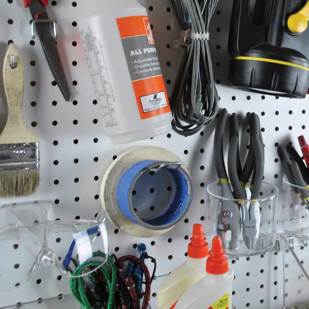 White High Impact Styrene Pegboard Organizer Kit with Hooks and Bins