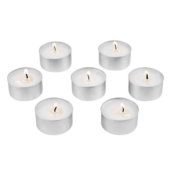 200 Pack White Unscented Tea Lights Candles 6.5 Hours Long Burning Smokeless Tealight Candles, Dripless w/ Aluminum Cups