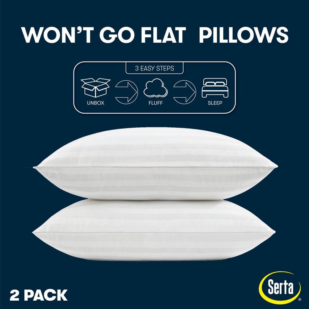 Serta White Hypoallergenic Latex Foam Standard/Queen Pillows Set