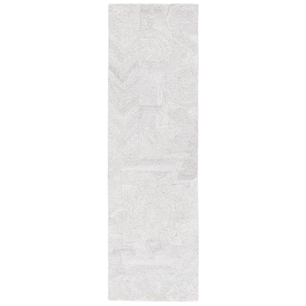 SAFAVIEH Abstract Gray/Ivory 2 ft. x 8 ft. Abstract Geometric Runner Rug