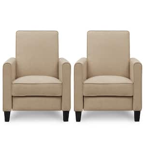 Pushback Recliner Chairs for Small Spaces with Adjustable Footrest Mocha/Linen