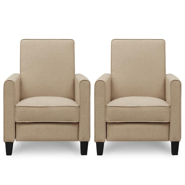 MAYKOOSH Pushback Recliner Chairs for Small Spaces with Adjustable Footrest Mocha/Linen