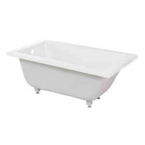 Voltaire 48 in. Acrylic Rectangular Reversible Drop-in Bathtub in Glossy White