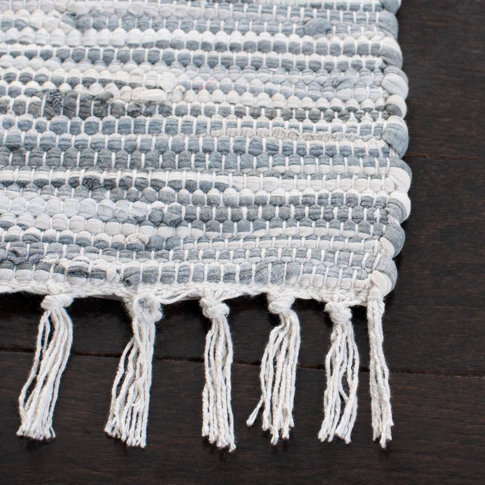 Coastal Charm Silver Cotton Hand-Woven Area Rug, 9' x 12'