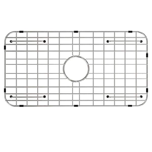 24 in. L x 12 in. W Stainless Steel Sink Grid and Protectors for Bottom of Kitchen Sink, Center Drain, Sink Protector