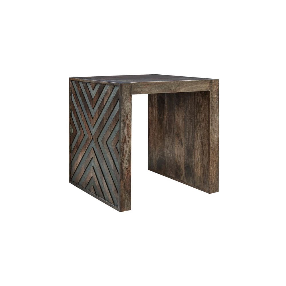 Signature DESIGN BY ASHLEY Dreggan 24 in. Brown Square Wood End Table ...