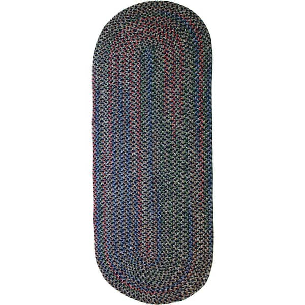 Rhody Rug Kennebunkport Navy Multi 2 ft. x 6 ft. Indoor/Outdoor Braided Runner Rug