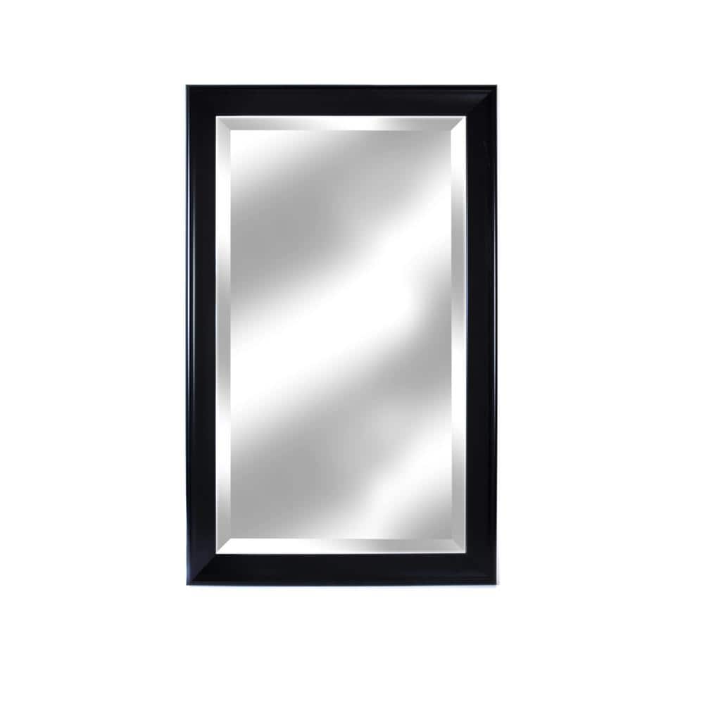 Large Rectangle Black Matte Beveled Glass Contemporary Mirror (41 in. H x 2