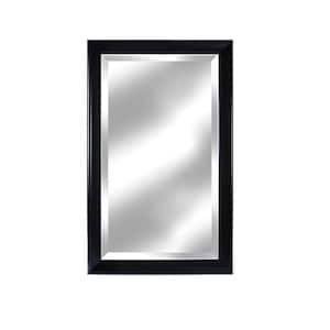 Large Rectangle Black Matte Beveled Glass Contemporary Mirror (41 in. H x 26 in. W)