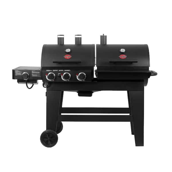 Char-Griller Double Play 1,260 sq., in. 3-Burner Gas and Charcoal Grill in Black