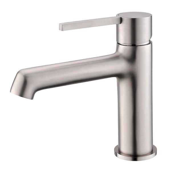Staykiwi Single Handle Single Hole Bathroom Faucet in Brushed Nickel with Spot Resistant