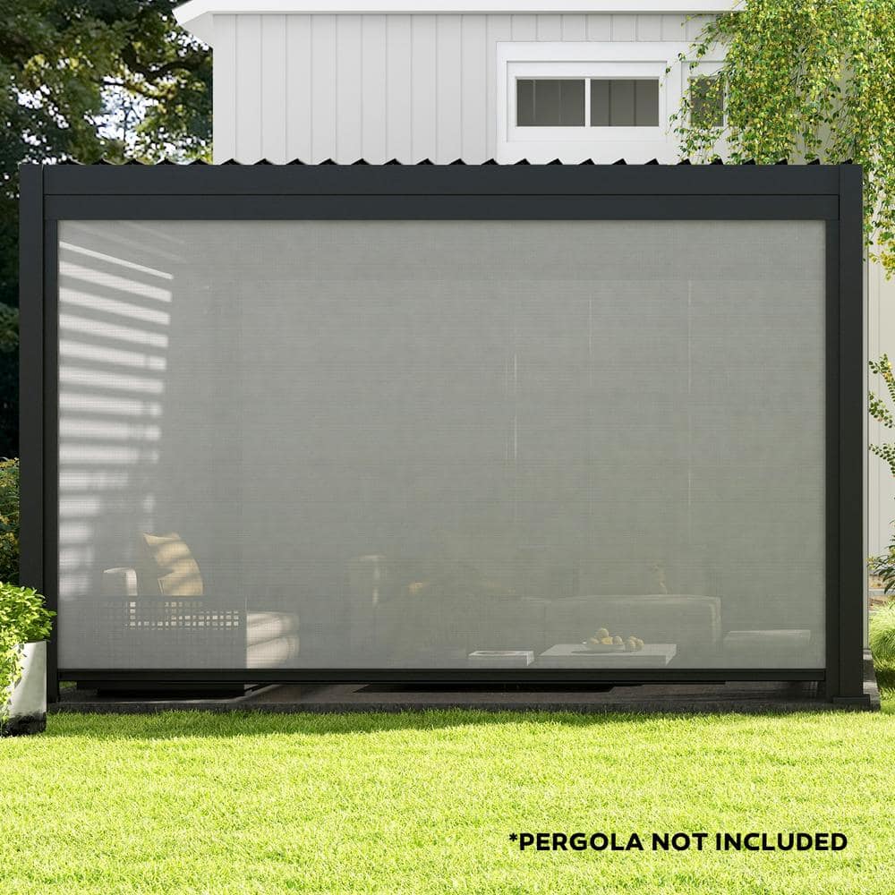 Charcoal Gray 13ft Aluminum Pull Down Privacy Screen for Pergola