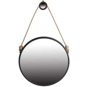 Medium Round Black Antiqued Classic Mirror (29.5 in. H x 29.5 in. W)