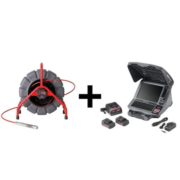 See Snake Mini Inspection Sewer Camera Reel 200 ft. Cable for 1-1/2 in. 8 in. Lines and CS12x Digital Monitor Kit Bundle