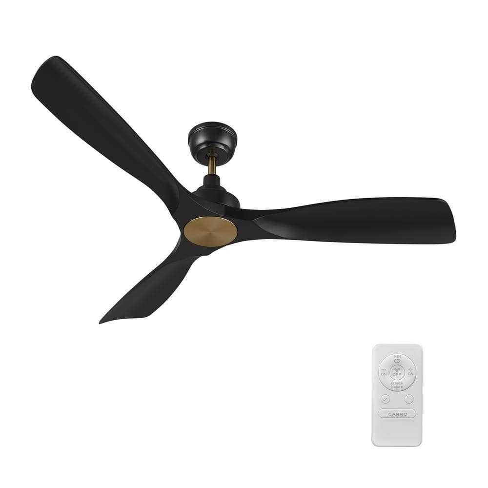 CARRO Kilmory 52 in. Indoor Black 10Speed DC Motor Ceiling Fan with