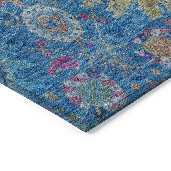 Chantille Machine Washable Indoor/Outdoor Abstract ACN2151 Blue 1 ft. 8 in. x 2 ft. 6 in. Accent Rug