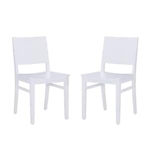 Harpe White Wood Dining Side Chair Set of 2