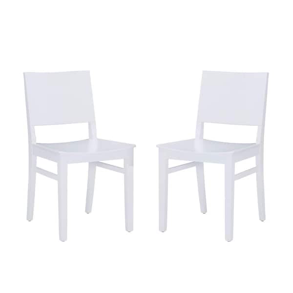 Linon Home Decor Harpe White Wood Dining Side Chair Set of 2