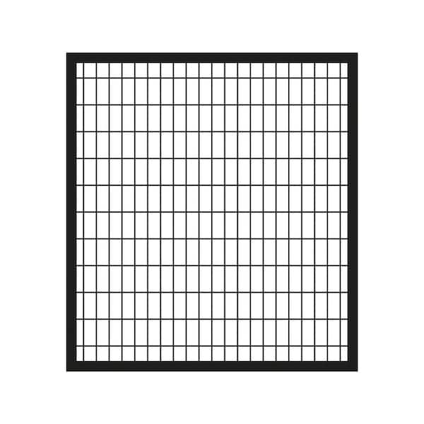 Deco Grid 4 ft. x 4 ft. Black Steel Straight Fence Gate