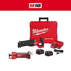 M18 FUEL 18-Volt Lithium-Ion Brushless Cordless SAWZALL Reciprocating Saw Kit with M18 Cut Out Tool