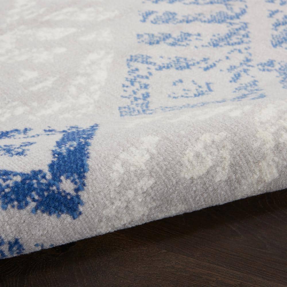 Tribal Geometric 5'x7' Gray Synthetic Reversible Area Rug