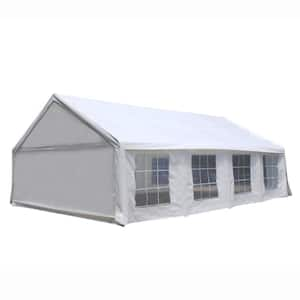 30 ft. x 20 ft. x 10 ft. White Roof PVC Carport