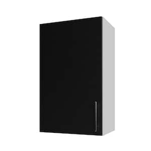 Miami Pitch Black Matte 18 in. x 30 in. x 12 in. Flat Panel Stock Assembled Wall Kitchen Cabinet