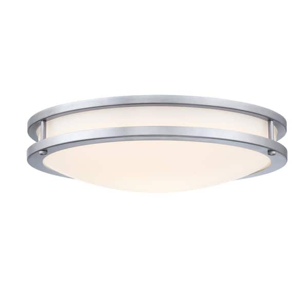 Hukoro Hanz 16 in. Brush Nickel Selectable LED 3000K, 4000K, 5000K Flush Mount Ceiling Light
