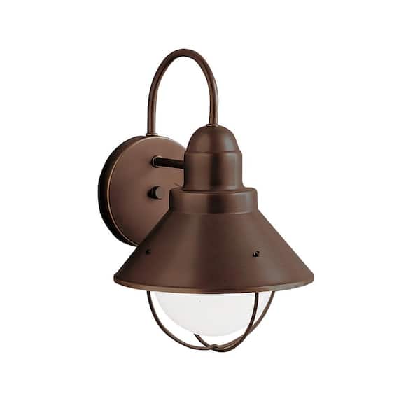 KICHLER Seaside 1-Light Olde Bronze Outdoor Hardwired Barn Sconce with No Bulbs Included (1-Pack)