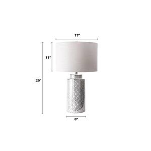 Austin 29 in. Silver Contemporary Table Lamp, Dimmable