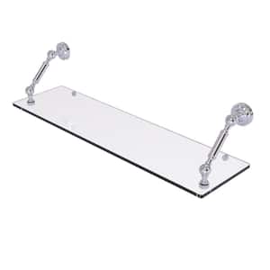 Dottingham Collection 30 in. Floating Glass Shelf in Polished Chrome