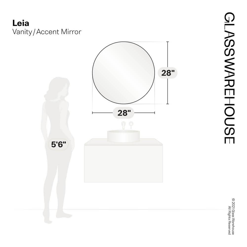 Leia 28" Round Bronze and Wood Mirror