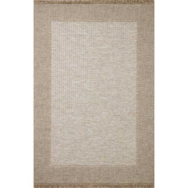 LOLOI II Dawn Natural Border 11 ft. 4 in. x 15 ft. Indoor/Outdoor Area Rug DAWNDAW06NA00B4F0
