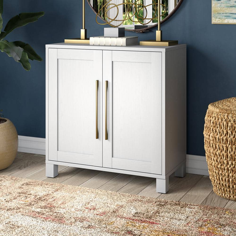 White MDF Office Accent Cabinet with Adjustable Shelving