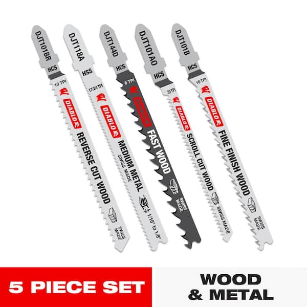 T-Shank Jig Saw Blade Assorted Set (5-Piece)