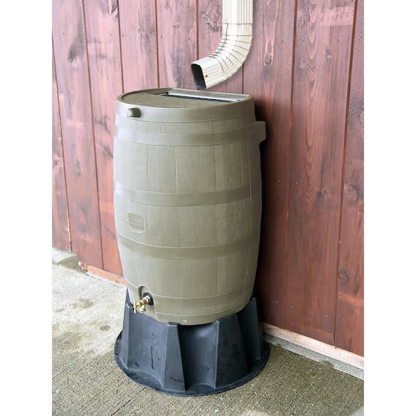 Rain Barrel with Oak Brass Spigot 50 Gal 