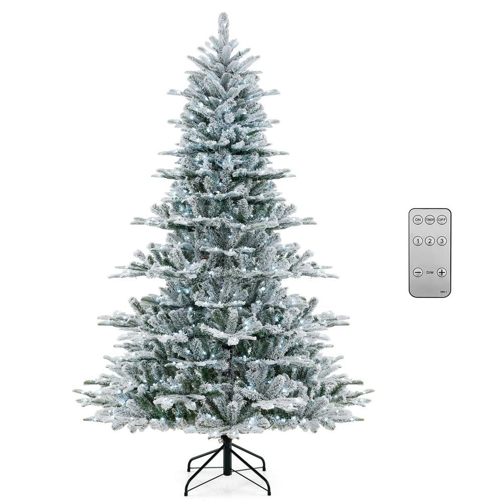 7 ft. Snow Flocked Artificial Christmas Tree with Cool White LED Lights price history on PriceWatchPro