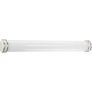 LED Bath Light Collection 48" Brushed Nickel White Shade Modern Bath Vanity Light