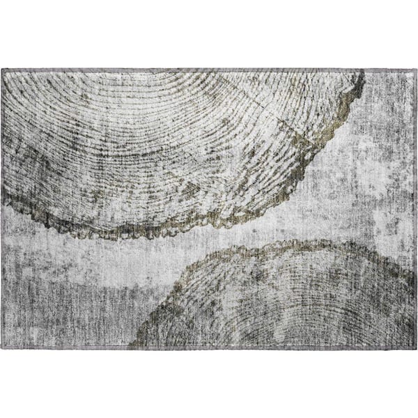 Mayfield Premium Machine Washable Indoor/Outdoor Geometric AMF649 Gray 1 ft. 8 in. x 2 ft. 6 in. Area Rug