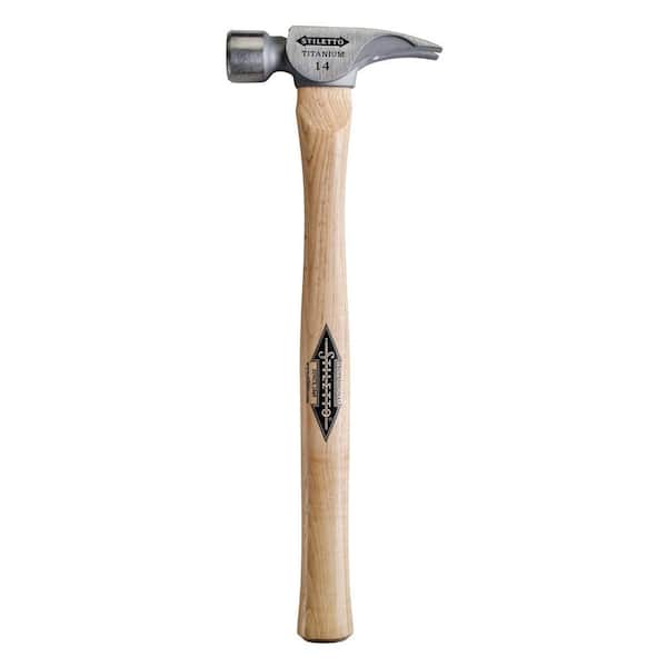 Stiletto 14 Oz. Titanium Milled Face Hammer with 18 in. Straight Hickory Handle