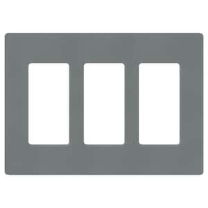 Claro 3 Gang Wall Plate for Decorator/Rocker Switches, Satin, Slate (SC-3-SL) (1-Pack)