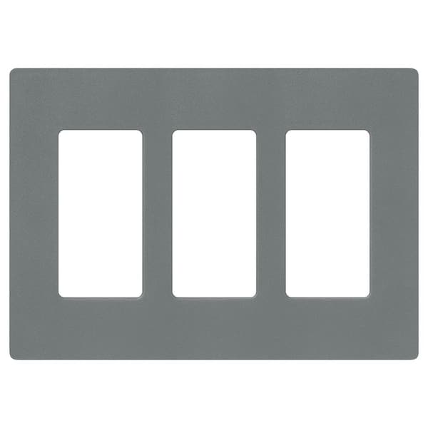 Lutron Claro 3 Gang Wall Plate for Decorator/Rocker Switches, Satin, Slate (SC-3-SL) (1-Pack)