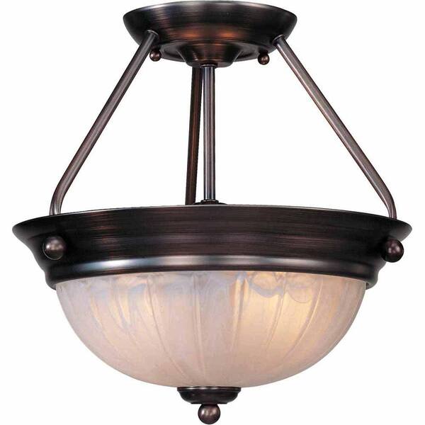 Filament Design Lenor 2-Light Antique Bronze Fluorescent Semi-Flush Mount Light