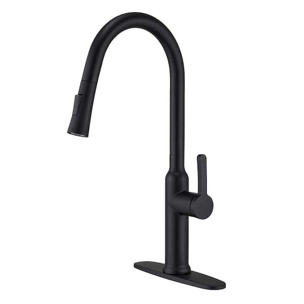 Mondawe Single-Handle Modern High Arc Pull Down Sprayer Kitchen Faucet ...