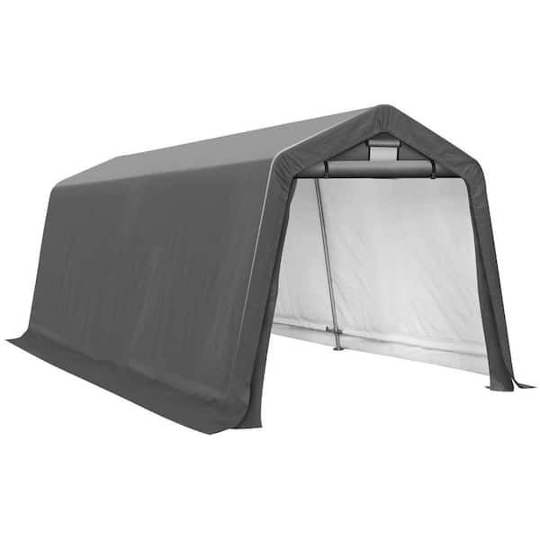 8 ft. W x 14 ft. D Outdoor Portable Storage Shelter Shed Heavy Duty Steel Frame Motorcycle Garage with Doors and Vents